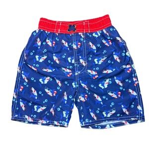 H2O Boys 2T Navy Blue Shark Print Swim Trunks